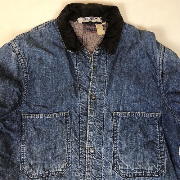 Dubble Ware 60's Denim Chore Jacket Wool Blanket Lined Vintage Workwear Coat - Picture 3 of 16